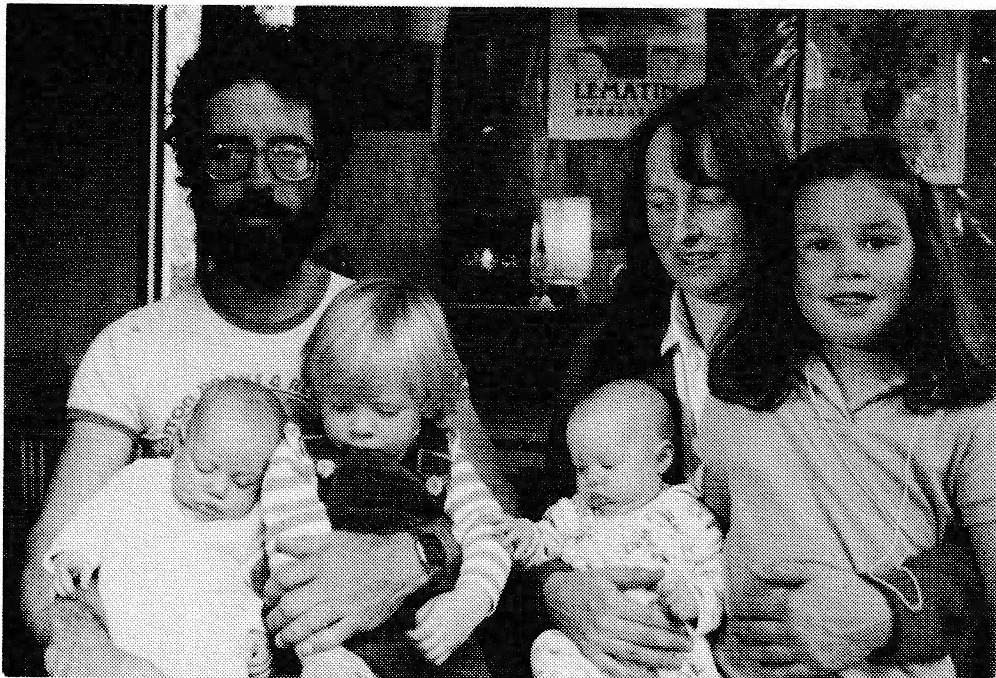 Family photo of Giorgio, Michelle, Pat, John, Luisa, and Julia